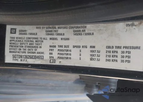 2006 Hummer H3 Suv from USA, damaged, VIN 5GTDN136268304653